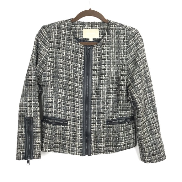 Banana Republic Jackets & Blazers - Banana Republic Tweed Jacket w/ Leather Trim